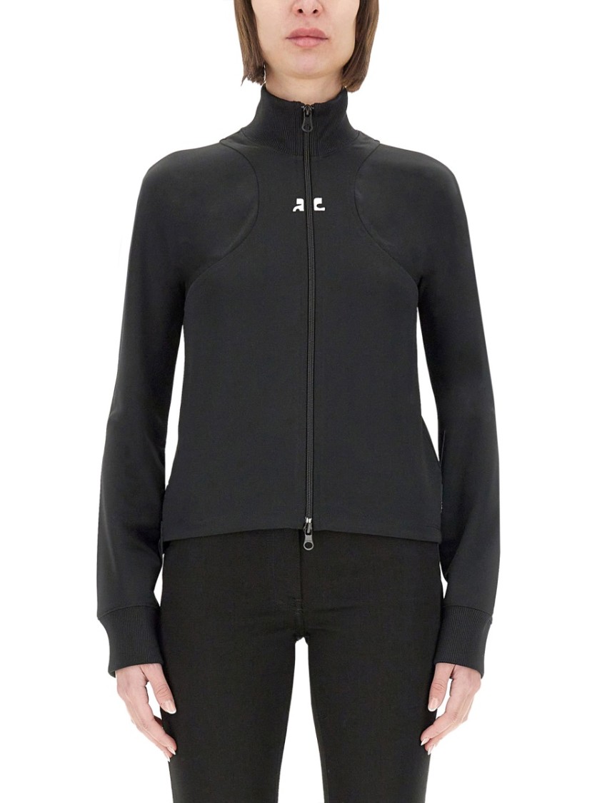 Shop Courrèges Interlock Scuba Jacket In Black