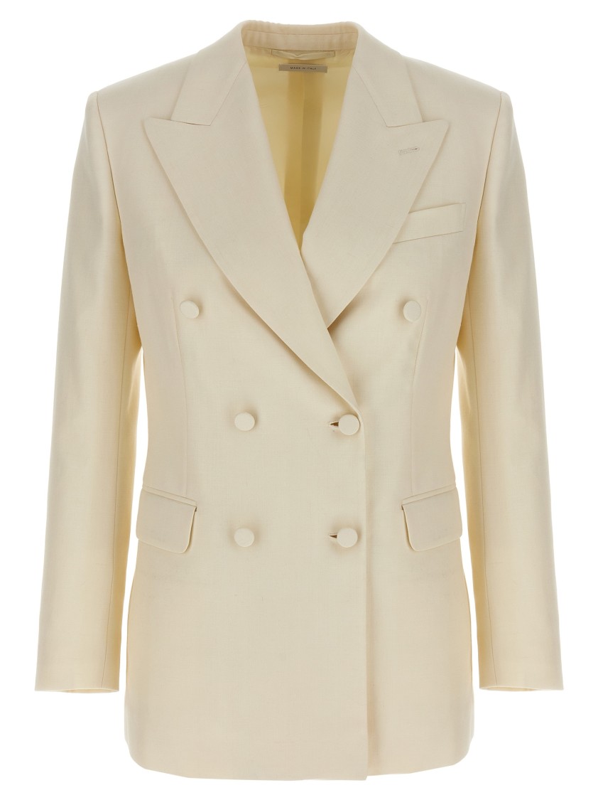 Brioni Flavia Double-breasted Peak-lapel Blazer In White