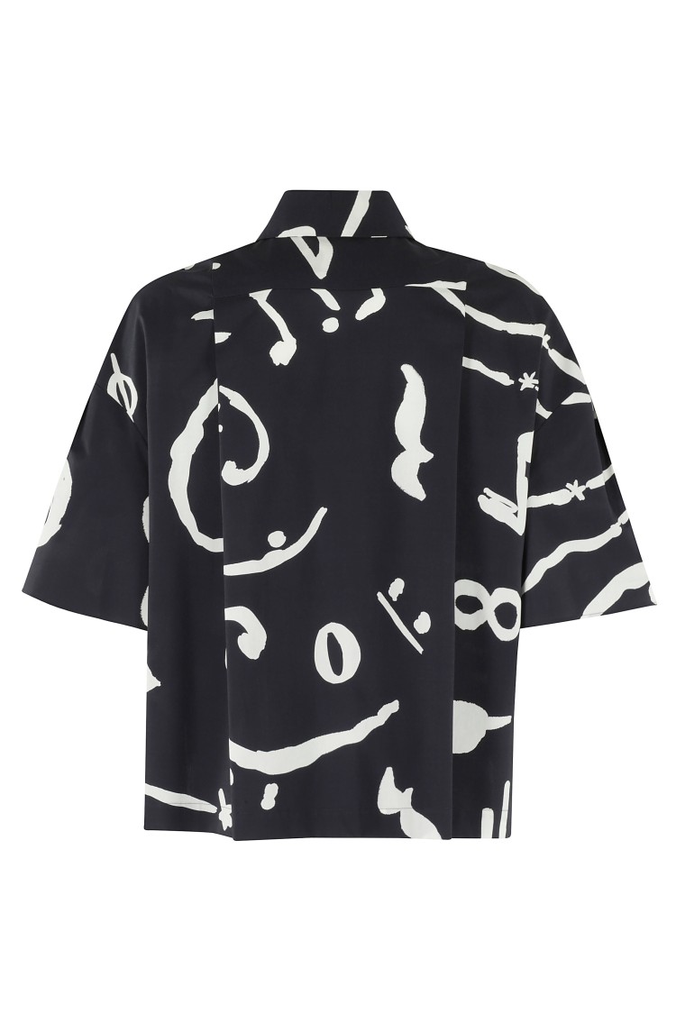 ALYSI ALYSI ABSTRACT PRINT POLO WITH CLASSIC COLLAR