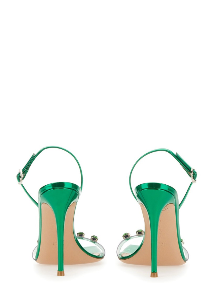 Gianvito Rossi Ribbon Candy Crystal-embellished Pvc Sandals In Green