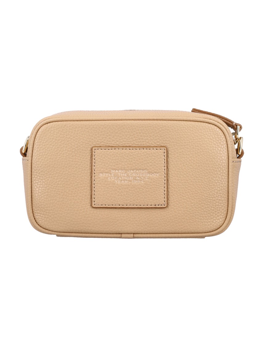 Shop Marc Jacobs Pebble Leather Crossbody Bag With Iconic Logo In Neutrals