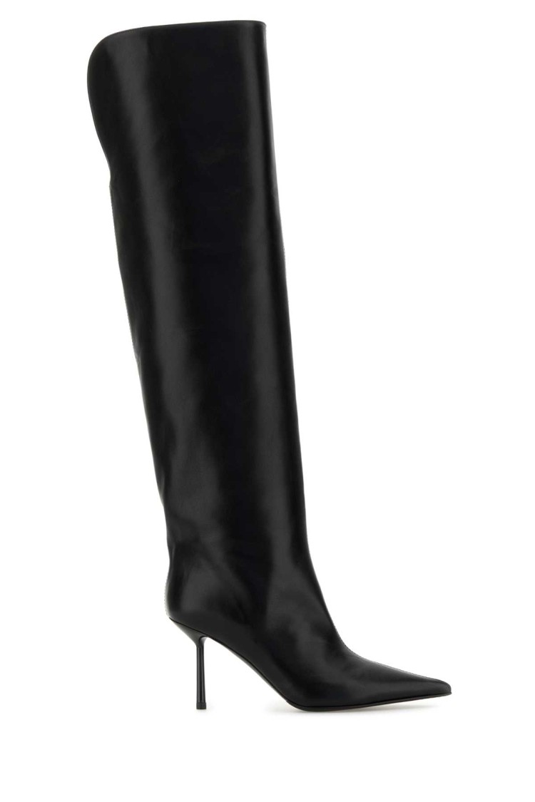 Le Silla Bella Knee Length Pointed Toe Stiletto Boots In Black