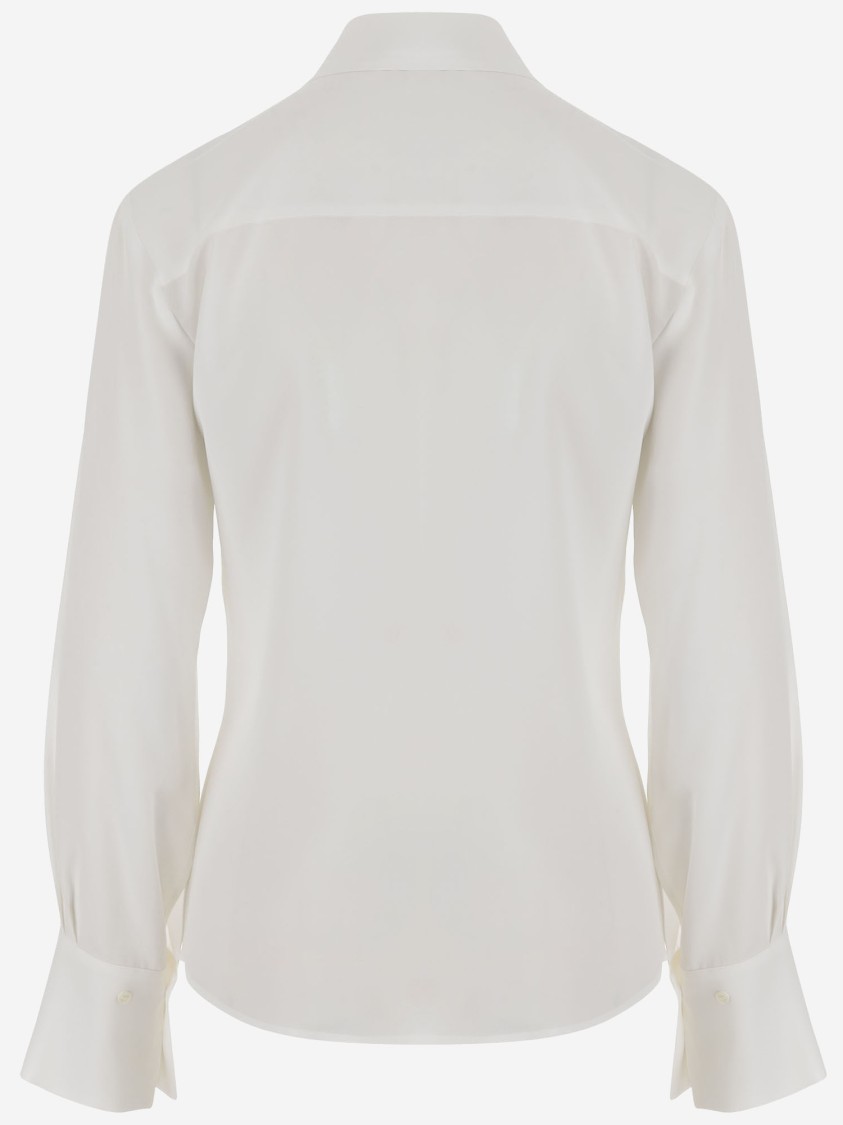 Fit F.it Stretch Silk Shirt With Pointed Collar In Gray