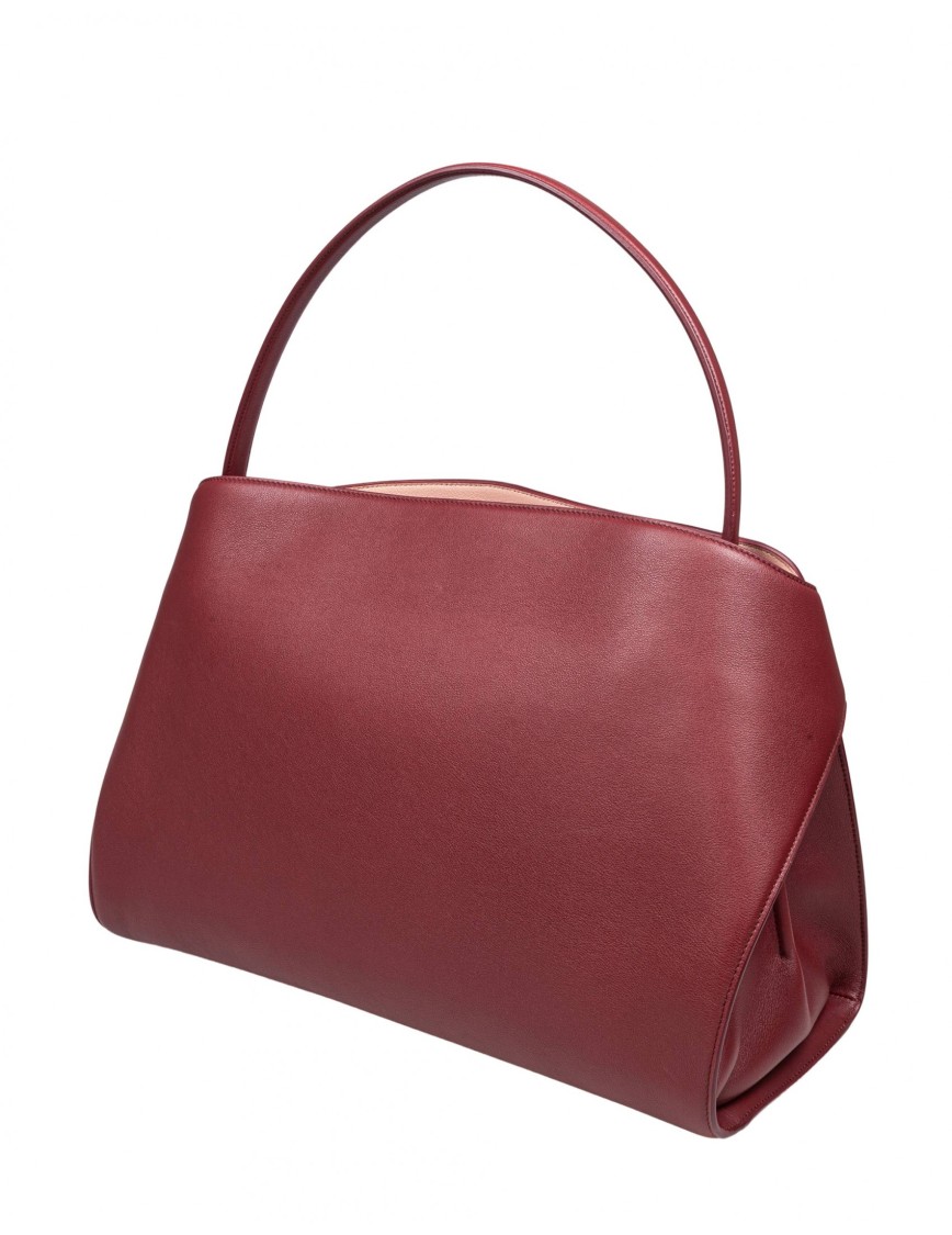 Ferragamo Burgundy Leather Large Hug Soft Shoulder Bag