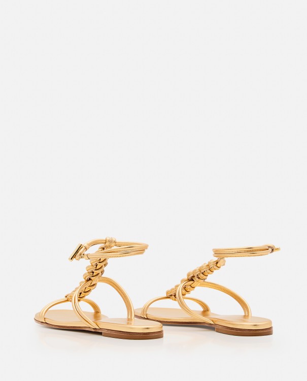 サンダル・ミュール Gianvito Rossi Woven Leather Sandals With Round Open Toe Gianvito Rossi Woven Leather With Round Open Toe Design