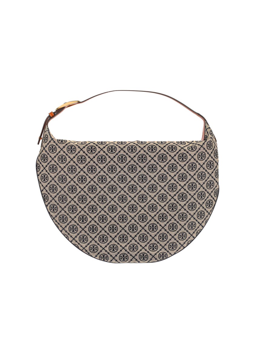 Tory Burch Large T Monogram Jacquard Balloon Bag In Neutral