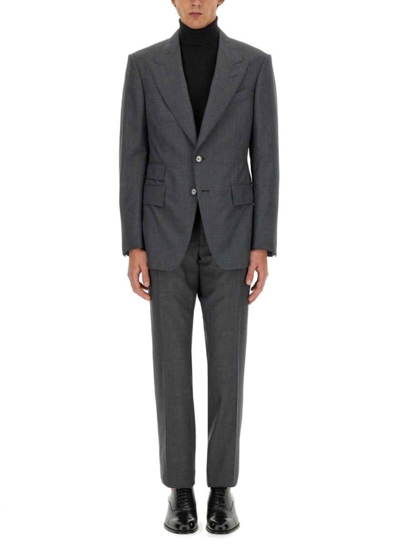 Tom Ford Shelton Fresco Stripe Wool Suit In Grey