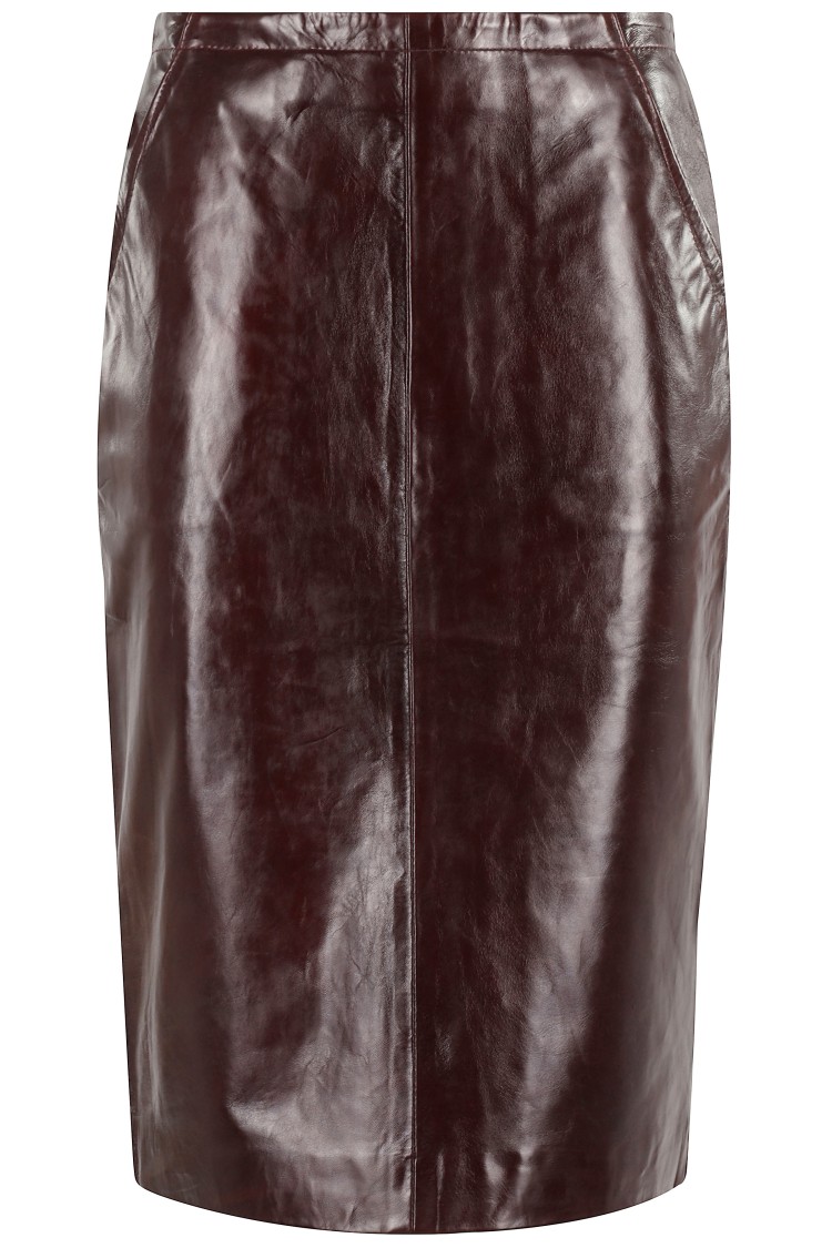 Remain Birger Christensen Remain Midi Leather Skirt In Black