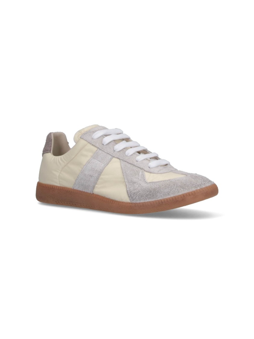 Maison Margiela Sneakers In Beige With Front Lace-up Fastening