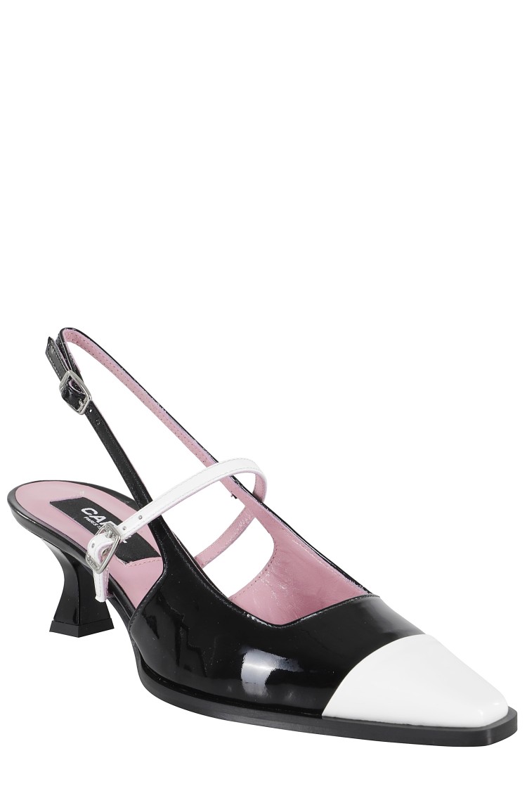 Carel Paris Pointed Toe Slingback Shoes In Black