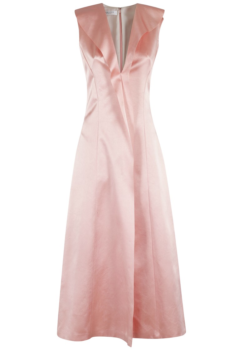 Philosophy Di Lorenzo Serafini Sleeveless Dress In Duchess Fabric In Pink