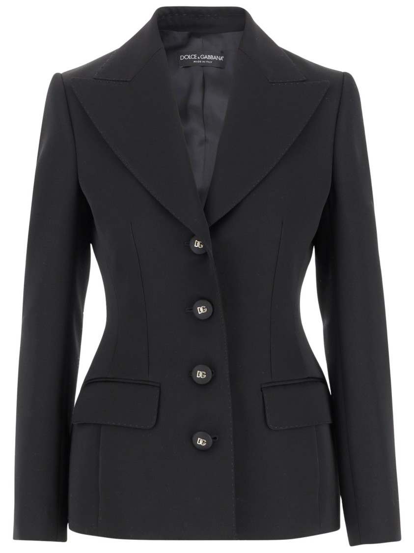 Dolce & Gabbana Dolce Single Breasted Wool Jacket In Black