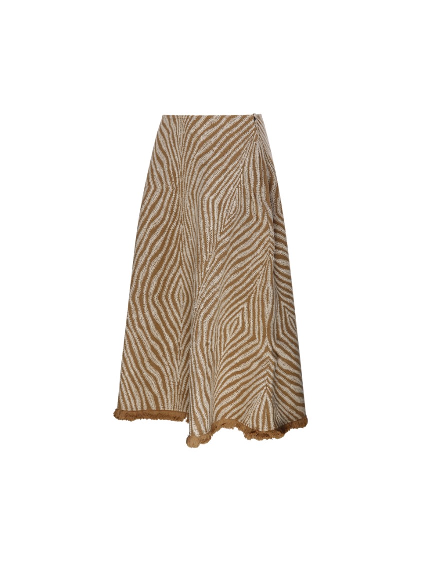 By Malene Birger Giabbo Animal-printed Cotton Midi Skirt In Brown