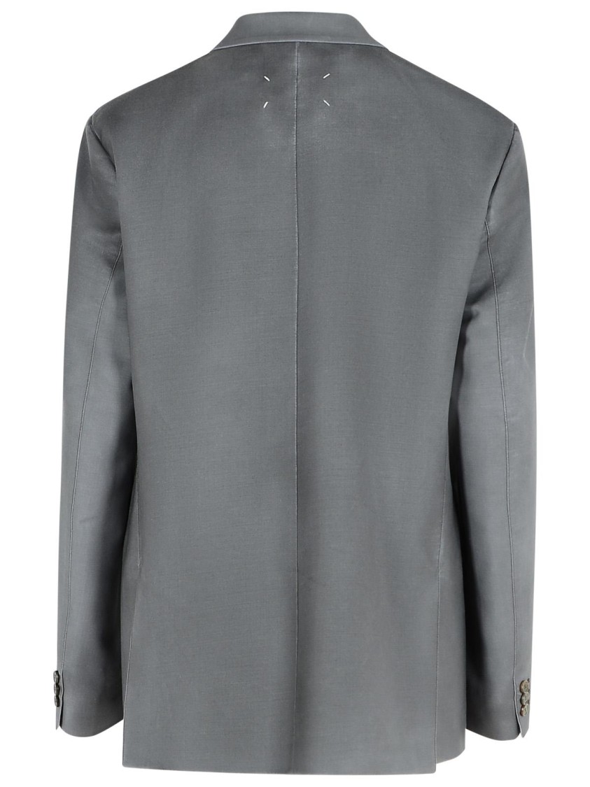 Maison Margiela Mohair Blend Blazer Featuring Pockets In Grey