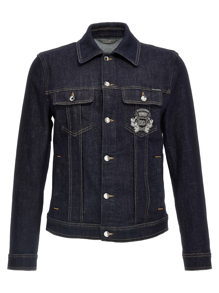 Dolce & Gabbana Classic Denim Jacket With Structured Silhouette In Blue
