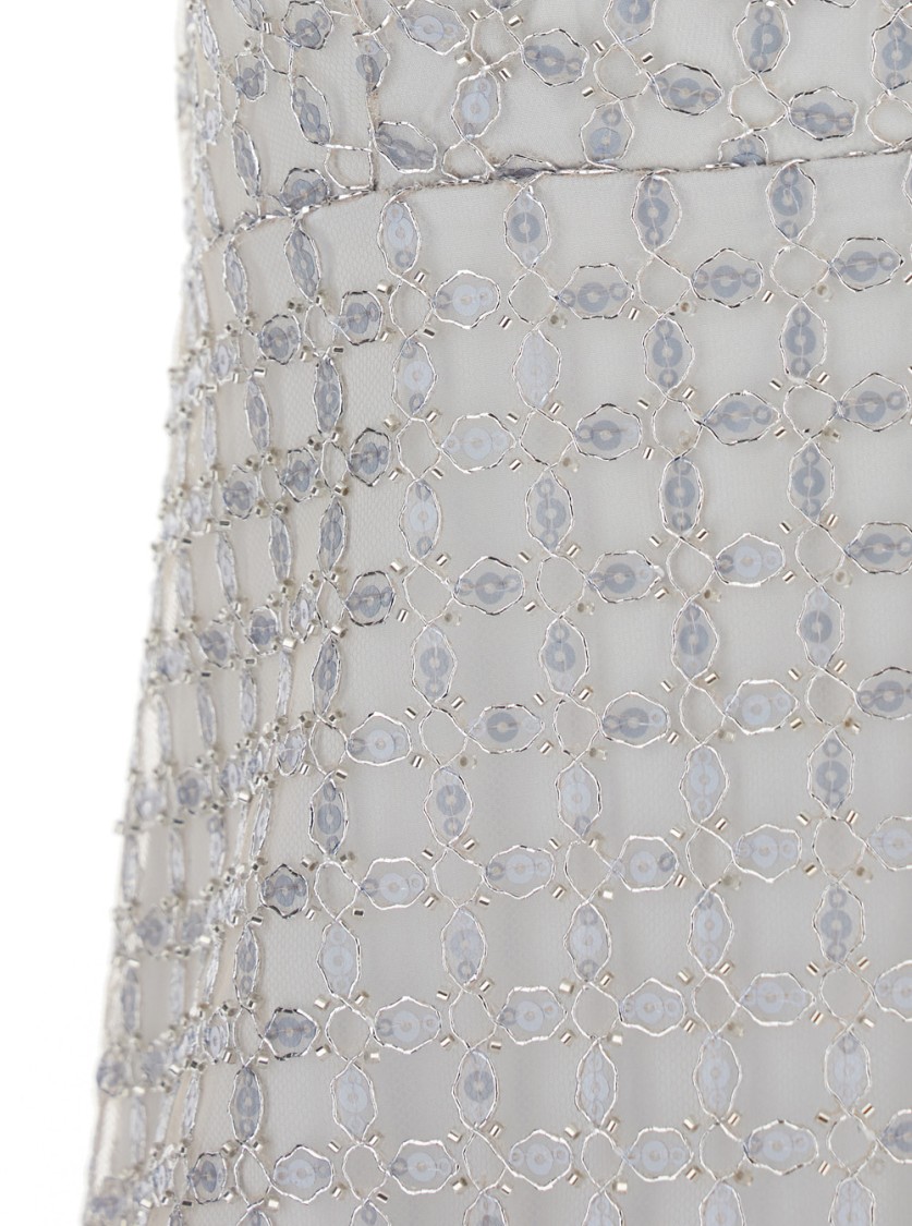 ROTATE BIRGER CHRISTENSEN ROTATE V NECK GREY MINI DRESS