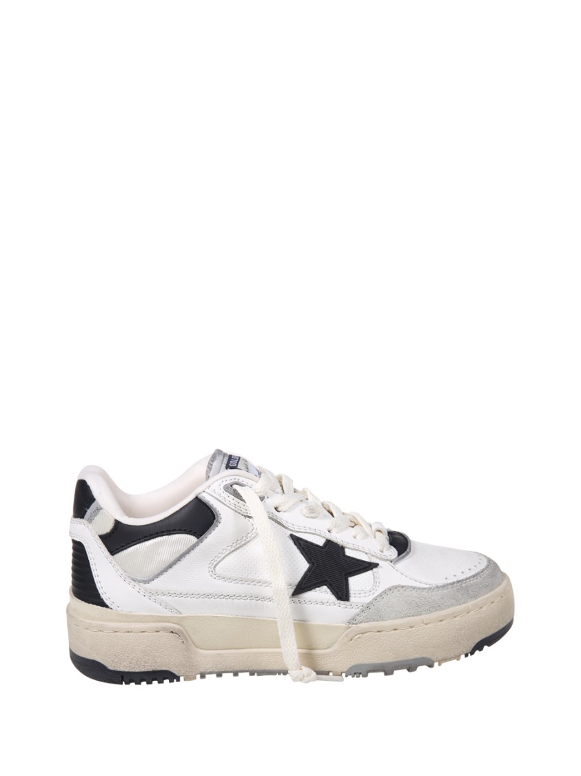 Golden Goose Forty2 Leather Sneakers With Black Star And Heel Tab Shoes In Multi