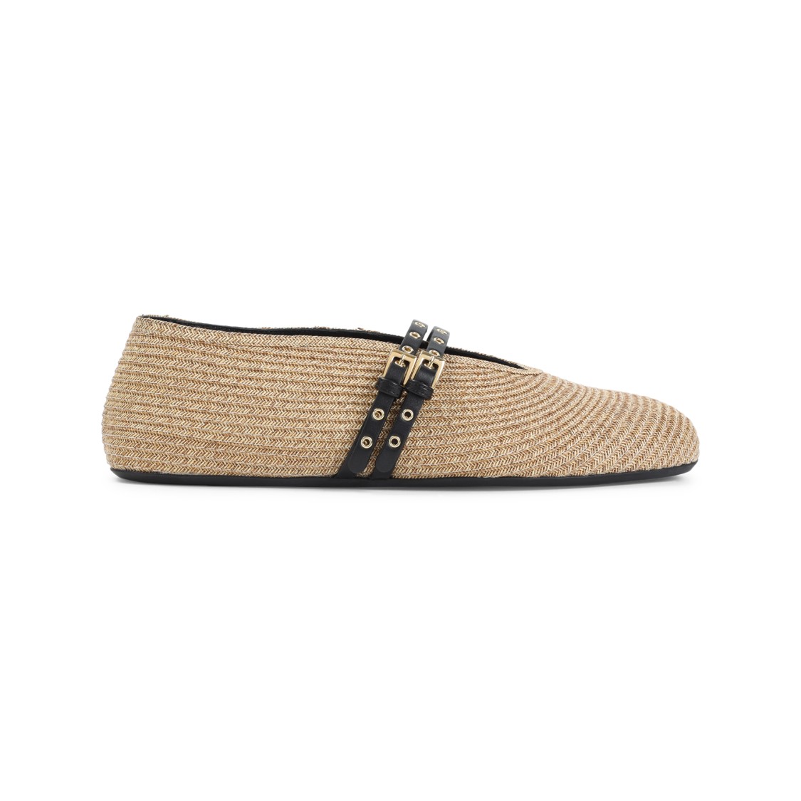 Alaïa Textured Ballerinas With Lambskin Accents In Neutral