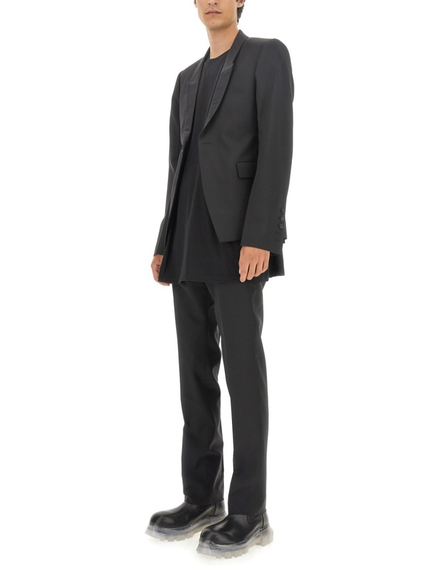 Rick Owens Single-breasted Virgin Wool Blend Blazer