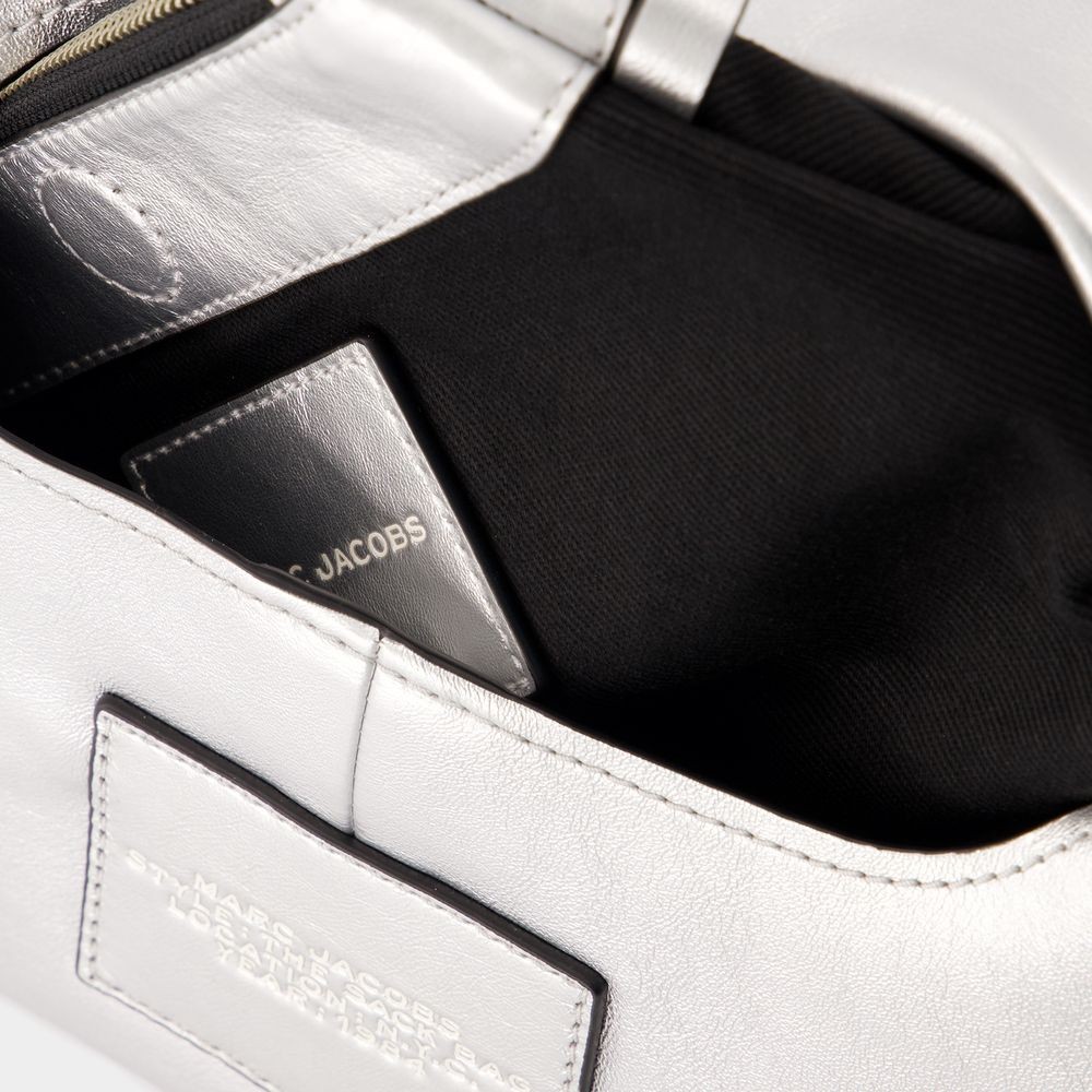 Marc Jacobs The Metallic Leather Mini Sack Bag In Silver