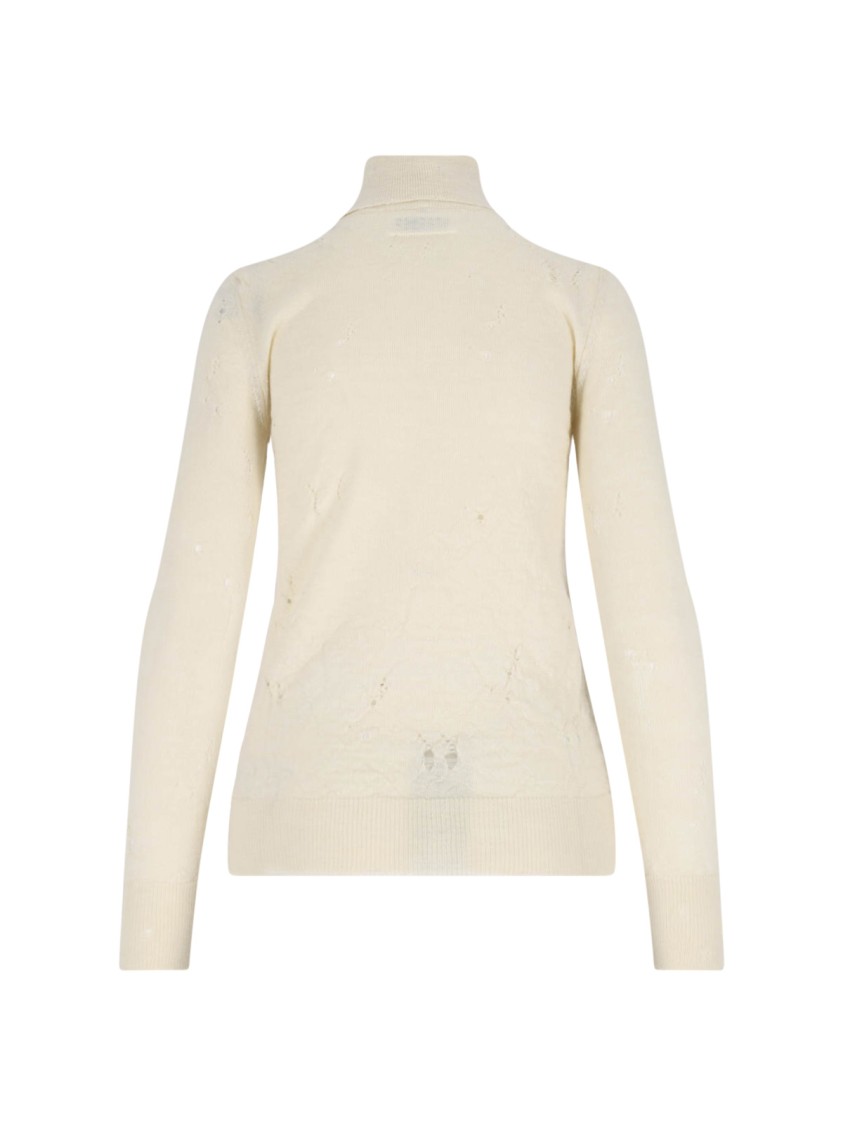 Shop Mm6 Maison Margiela Mm6 By Maison Margiela Numeric Sweater – Ivory