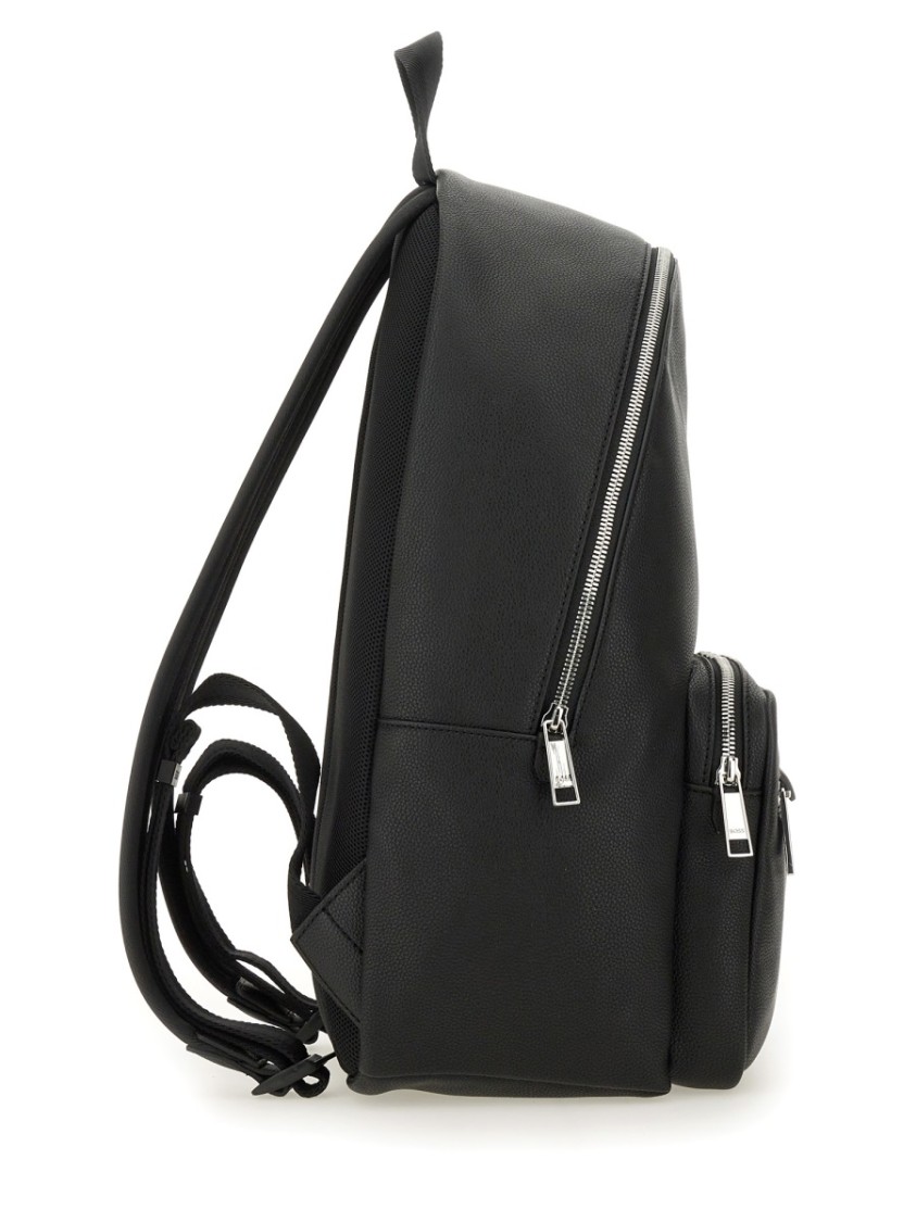 Hugo Boss Boss Structured Black Backpack With Subtle Logo Detail In Black