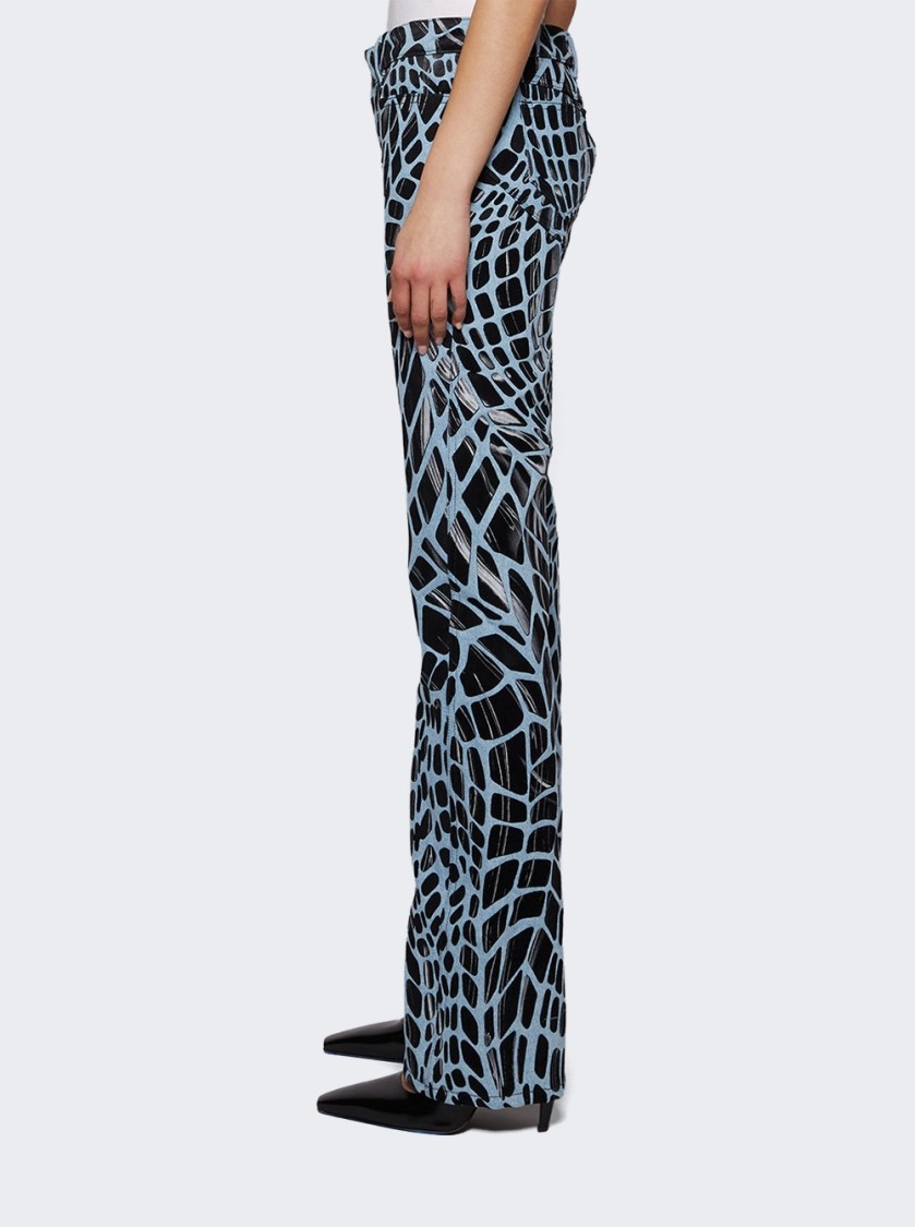 MUGLER MUGLER VELVET PRINT STRAIGHT LEG JEANS