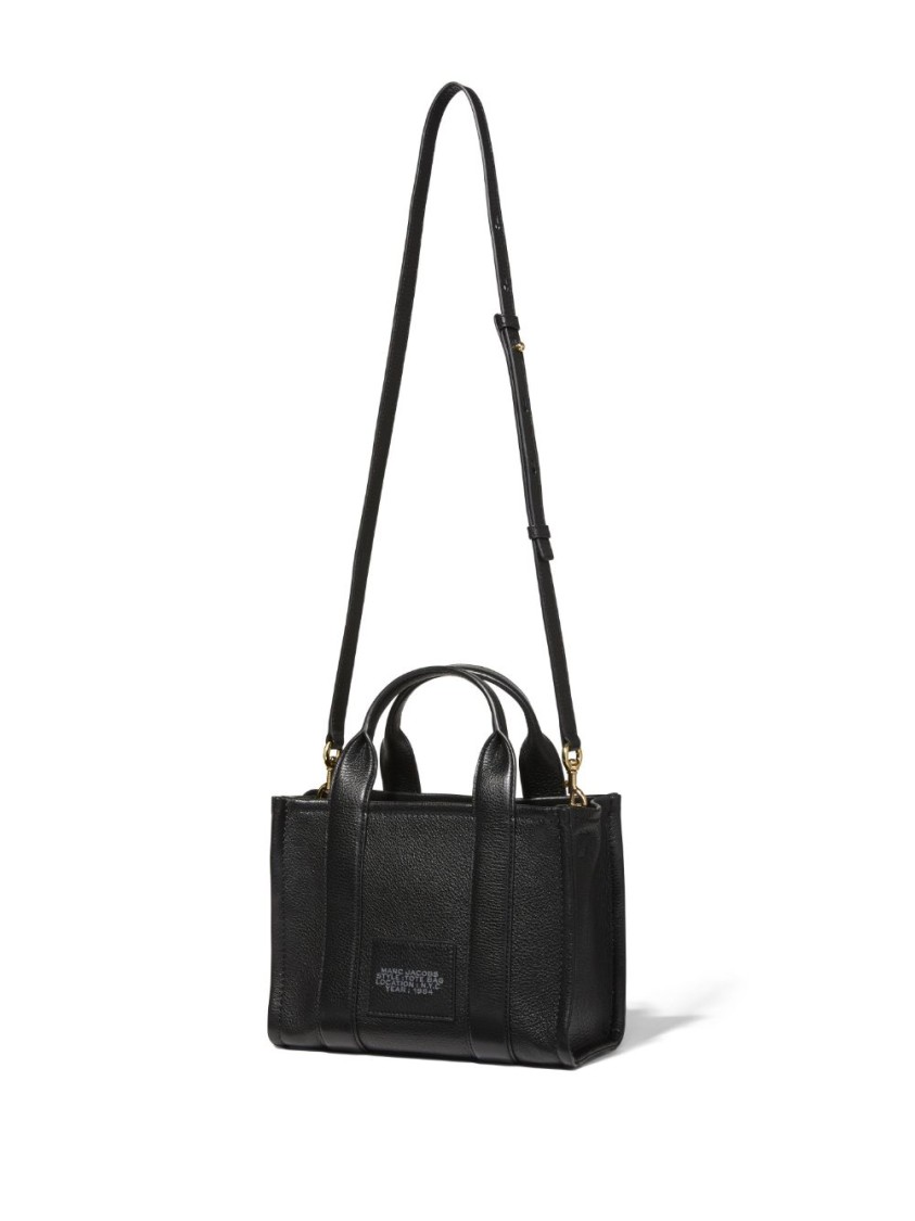 Marc Jacobs Textured Black Tote Bag With Dual Handles And Adjustable Strap In Black