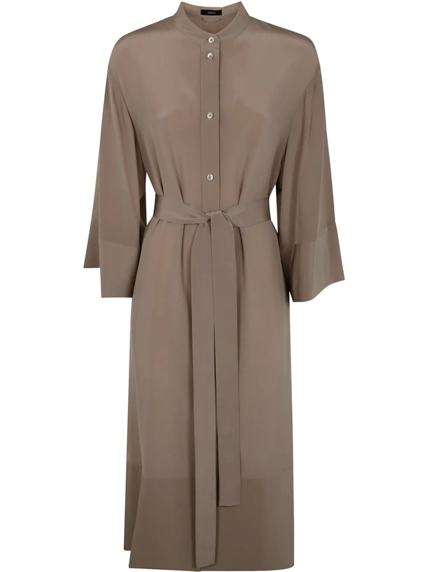 Joseph Darius Dress Crepe De Soie In Brown