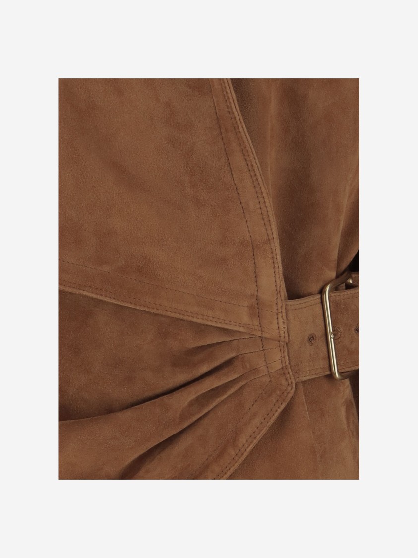 Darkpark Contour Cindy Suede Jacket In Brown