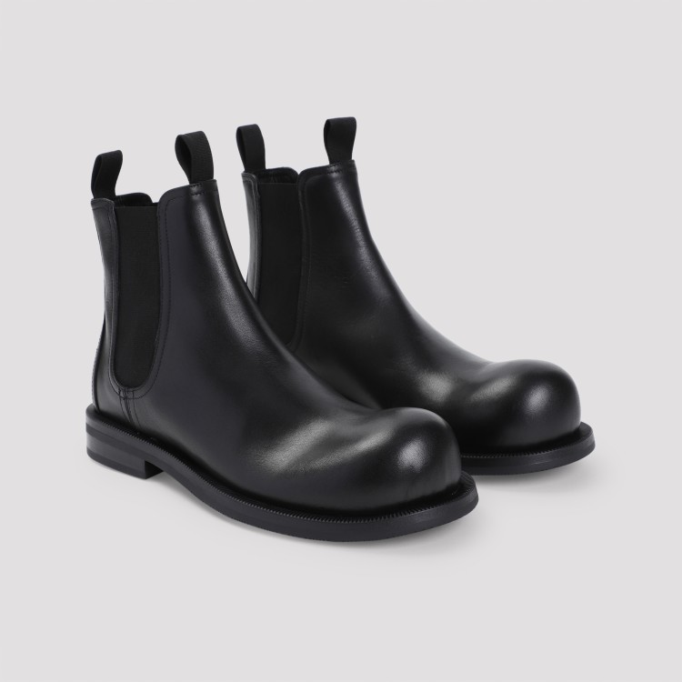 Martine Rose Black Leather Bulb Toe Chelsea Boot | THE LIST