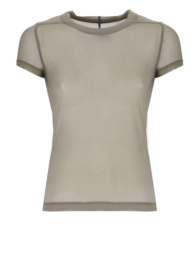 Shop Rick Owens Fitted Sheer Grey T-shirt
