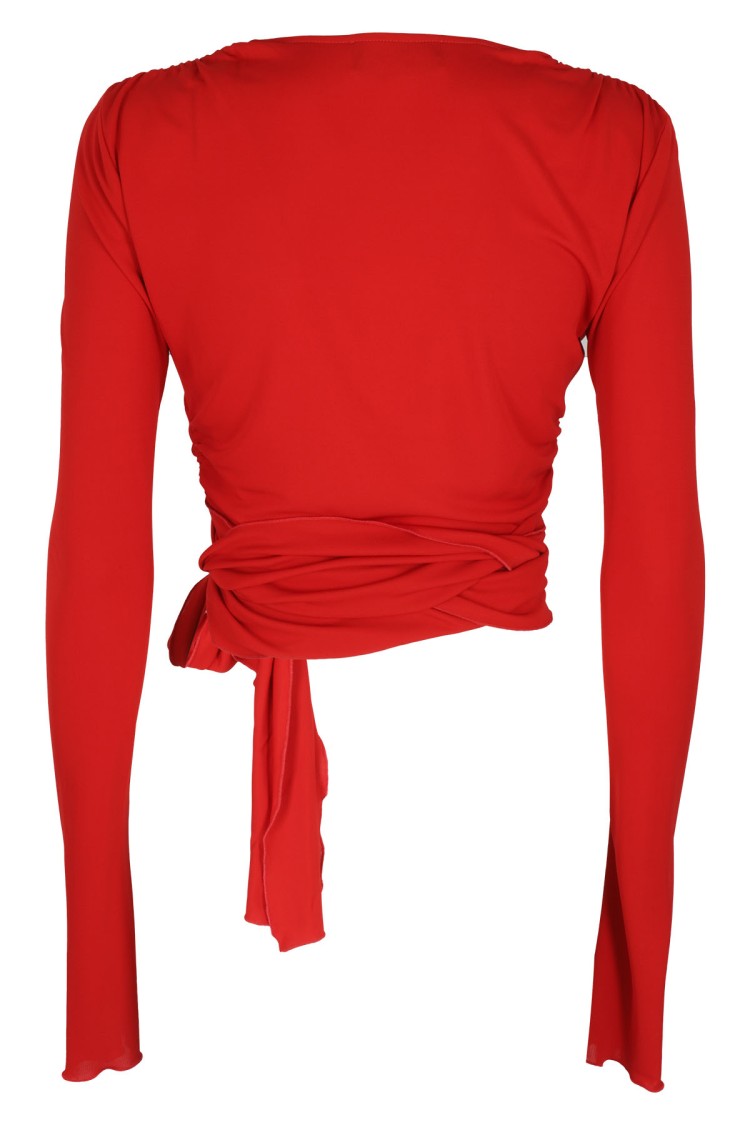 BLUMARINE BLUMARINE RED WRAP-STYLE TOP