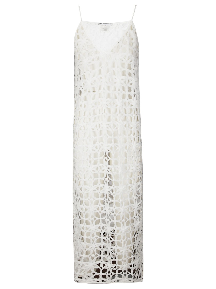 Stefano Mortari Floral Embroidered Top With Net-like Effect In White