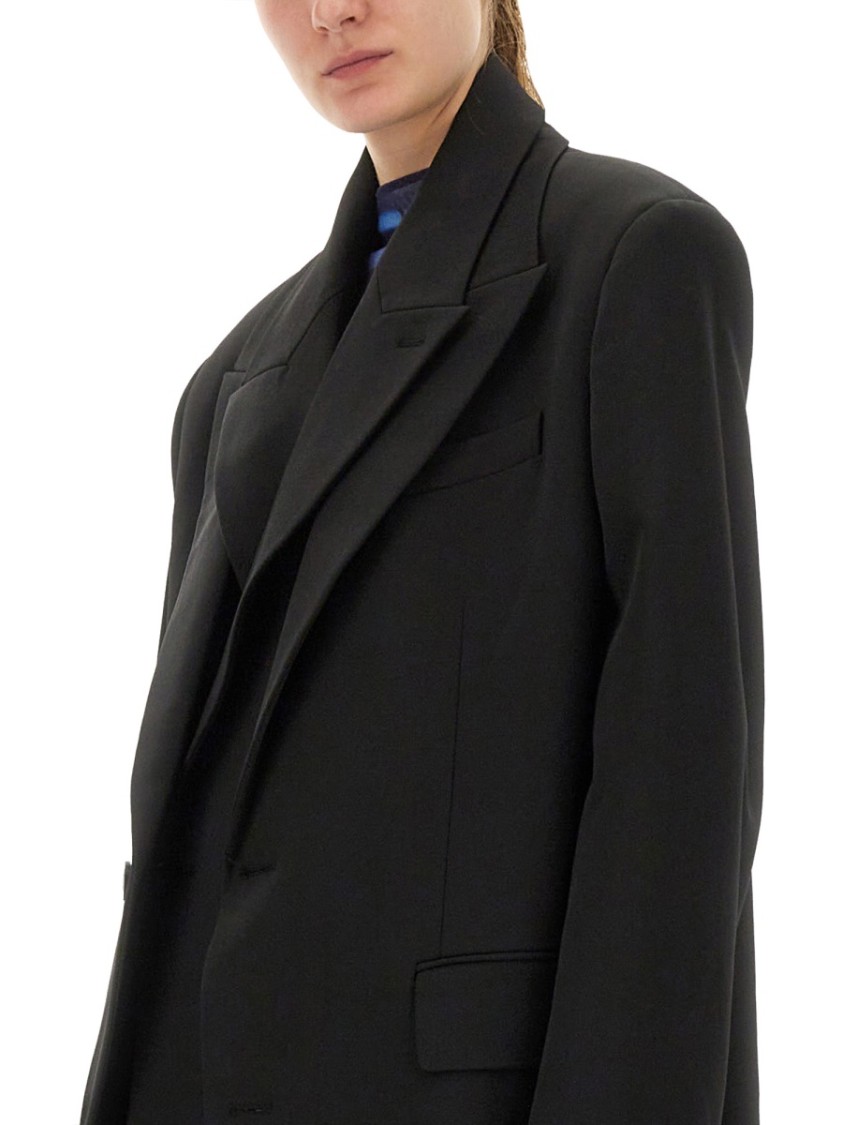 Jean Paul Gaultier Double Layer Coat With Structured Silhouette In Black