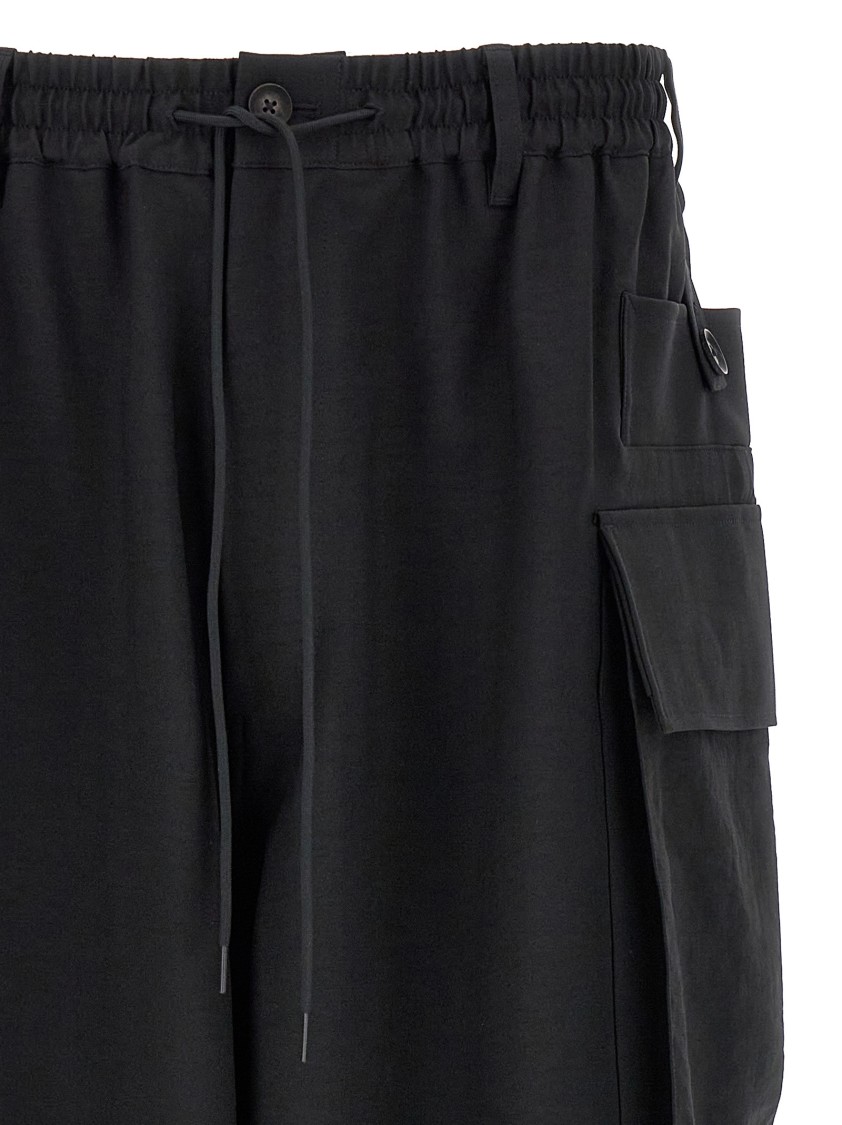 Y-3 Cargo Pants With Button Detail And Pockets In Black