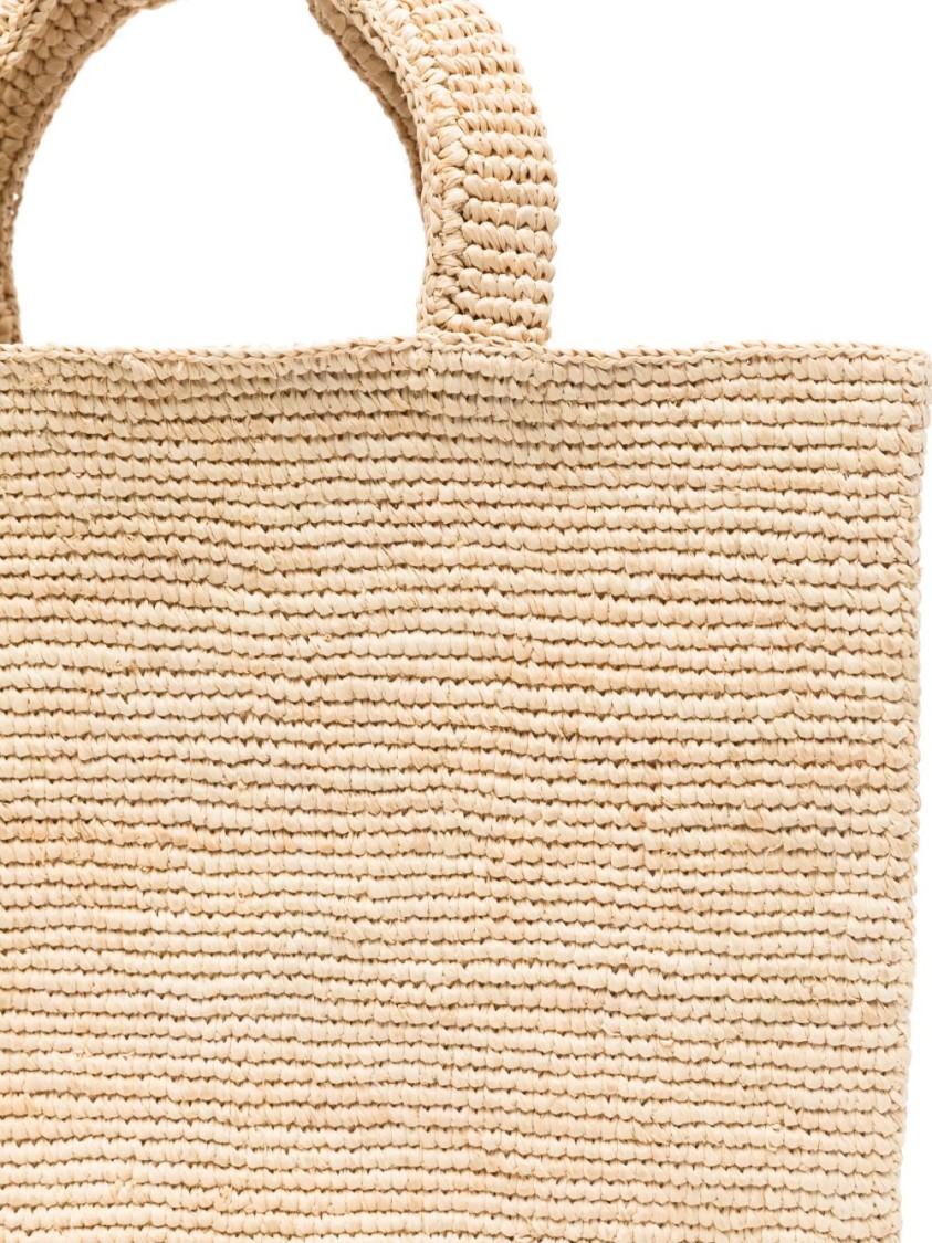 MANEBI MANEBI TEXTURED RAFFIA SHOPPER BAG WITH SPACIOUS INTERIOR