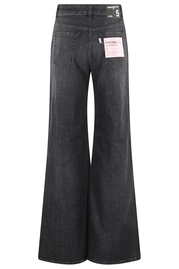 Department Five Wide-leg Black Denim Jeans With Medium Rise In Black