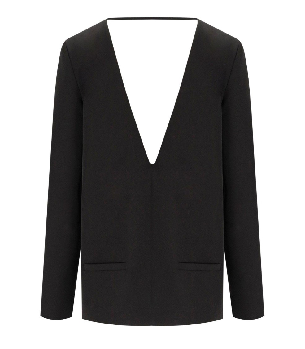 Federica Tosi Black Cady Blouse In Black