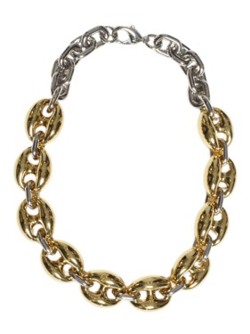 Rabanne Bold Gold And Silver Knitted Link Necklace | THE LIST Rabanne Bold Gold And Silver Knitted Link Necklace | THE LIST