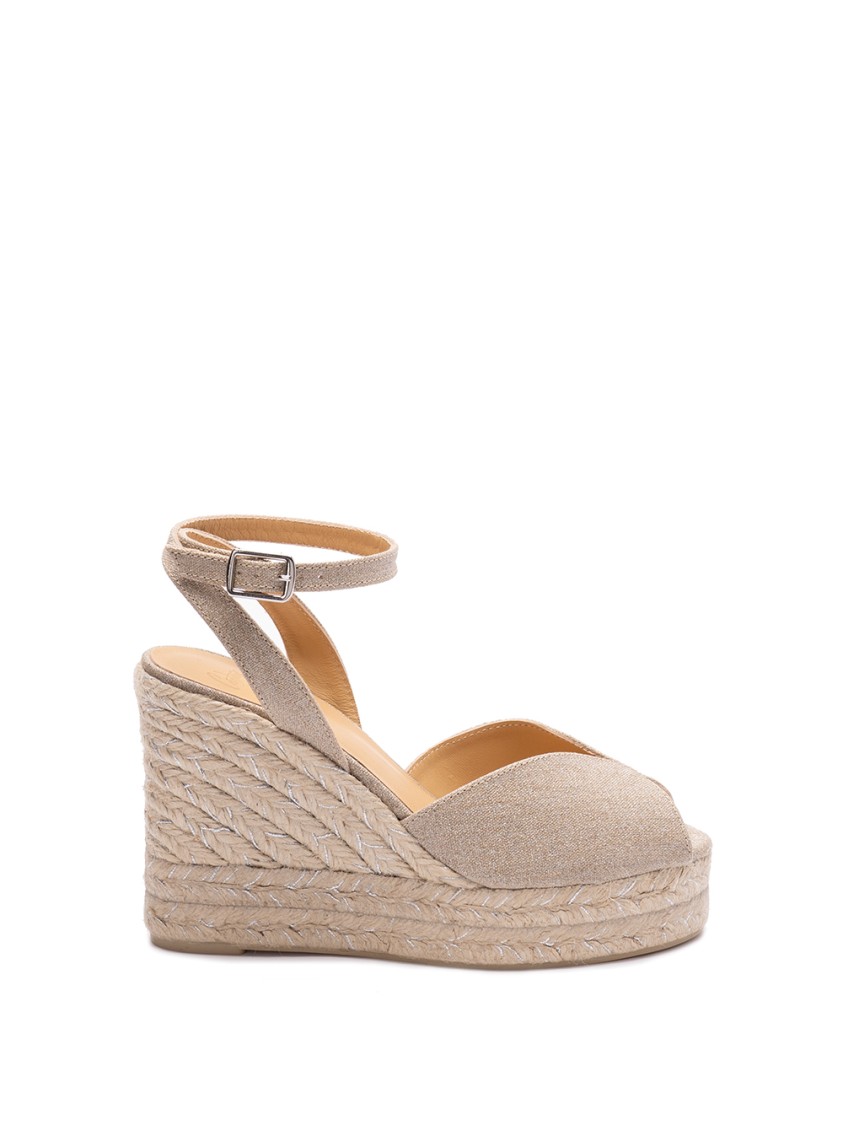 Castaã±er Castaner `blossom/8ed/268` Wedge Espadrilles In Silver