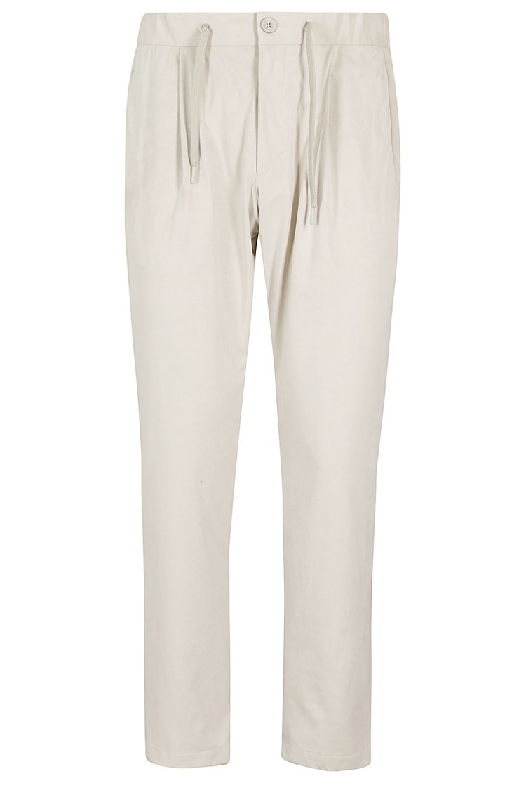 Herno Ice-colored Suede Effect Pants In White
