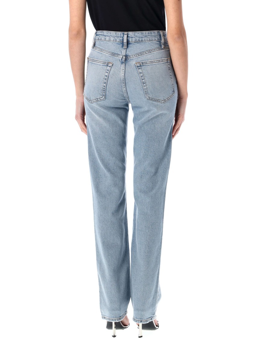 Frame The Ruler Crop Jeans In Dolly In Blue