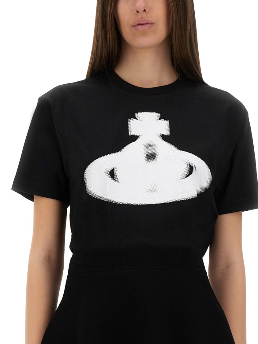 Shop Vivienne Westwood "halftone Orb" T-shirt In Black
