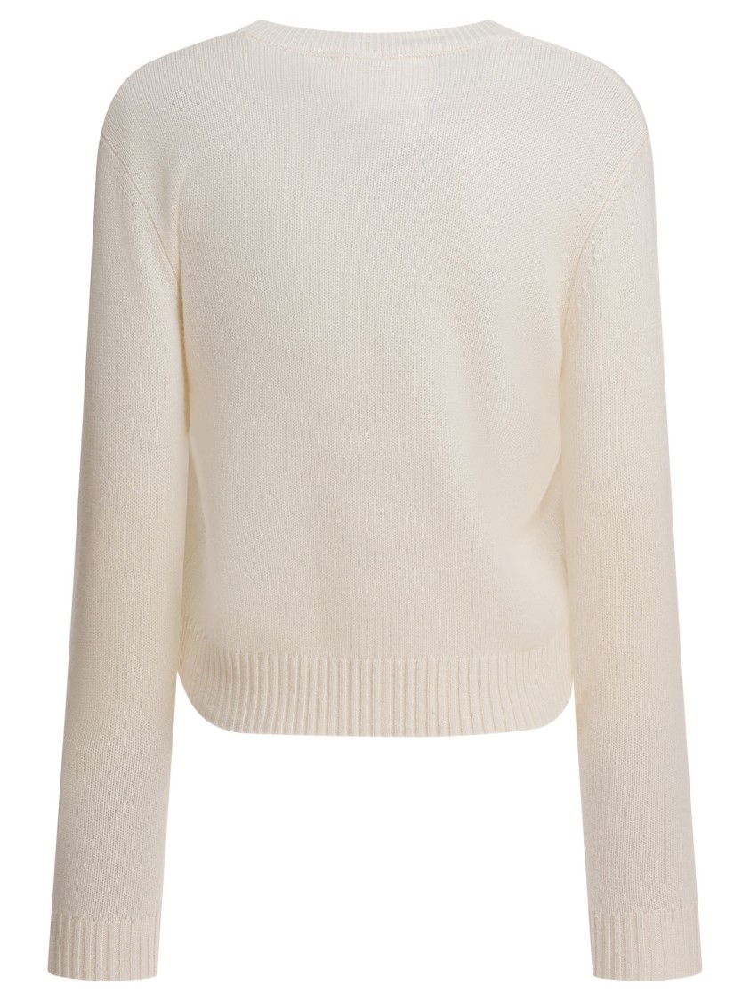 Lisa Yang Beige Knitted Cashmere Sweater In White