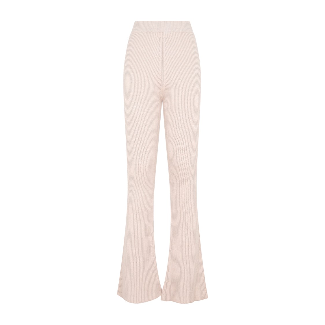 Peserico Flare Knit Rib Nude Fleece Wool Pant