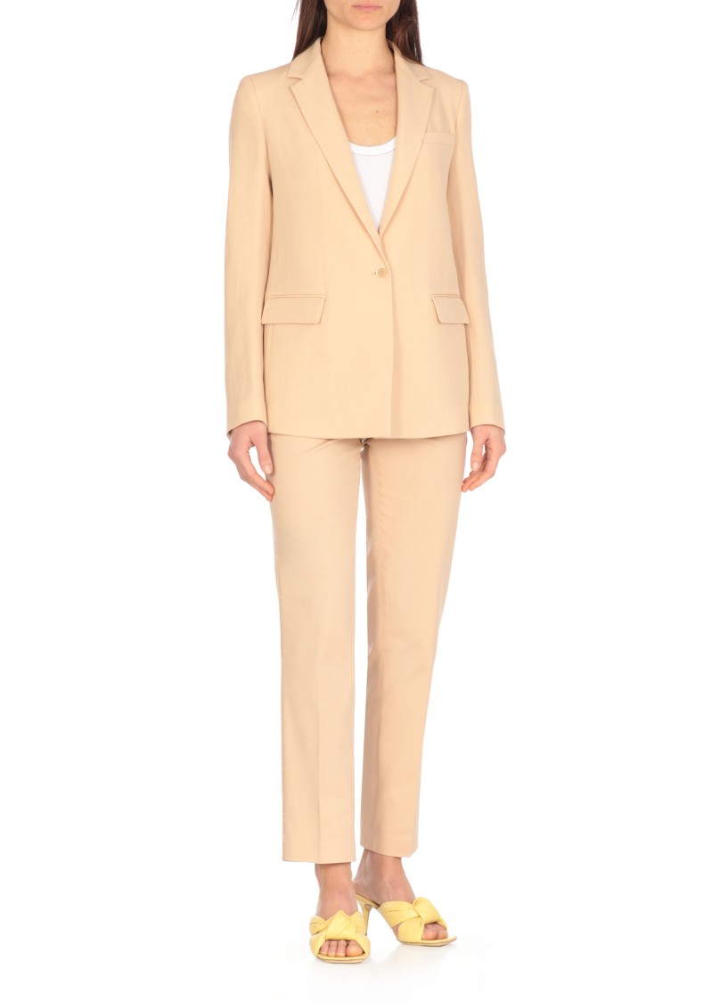 Fabiana Filippi Virgin Wool And Linen Blazer In Neutrals