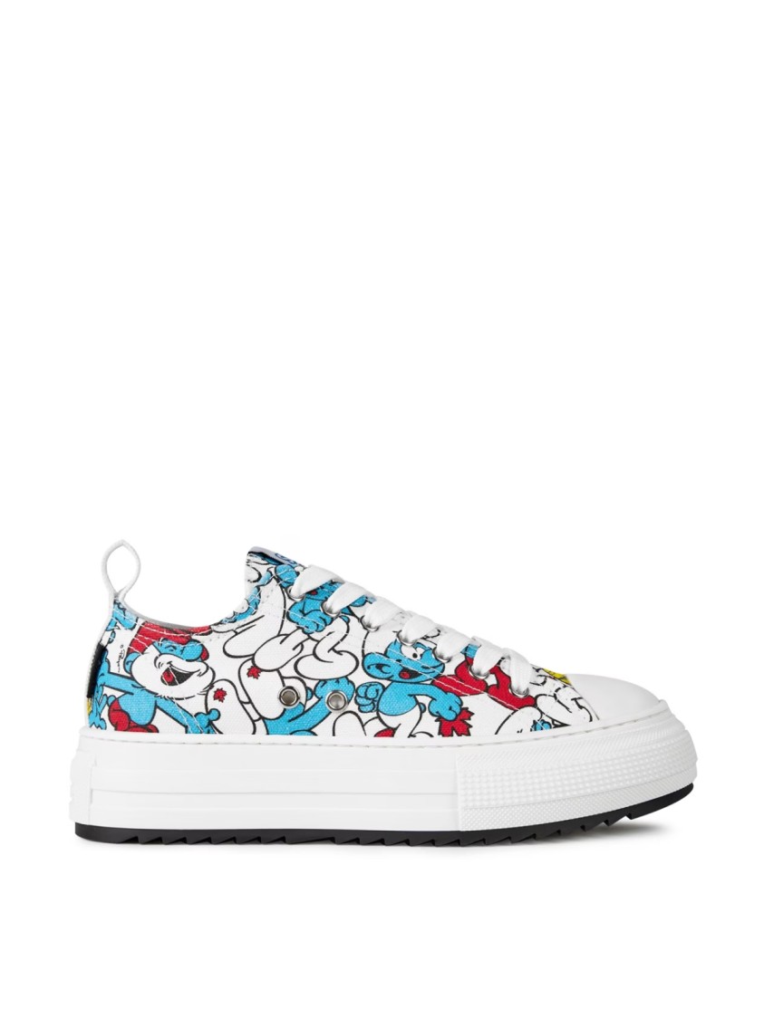 Dsquared2 Smurfs Low Top Sneakers In White