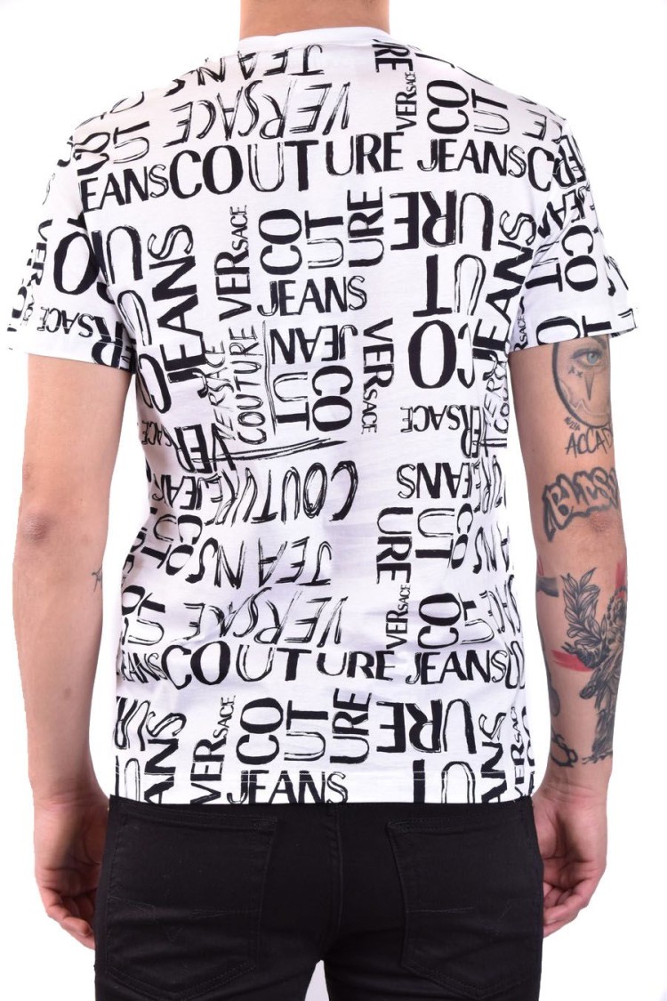 Versace Jeans Couture Baroque-Pattern White T-Shirts | THE LIST