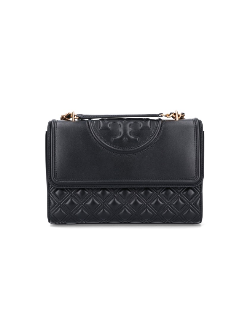 Tory Burch "fleming" Convertible Crossbody Bag – Black In Black